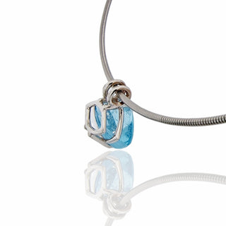 Navetteförmiger Aquamarin Kettenanhänger aus Weißgold - Stilvolles Handgefertigtes Schmuckstück - Schmucklinie-shop