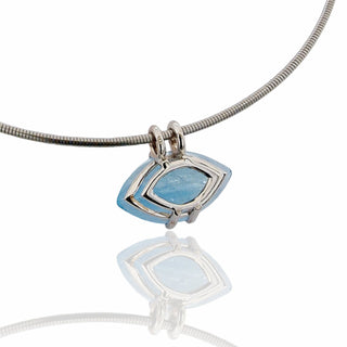Navetteförmiger Aquamarin Kettenanhänger aus Weißgold - Stilvolles Handgefertigtes Schmuckstück - Schmucklinie-shop
