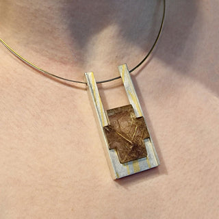 Rutilquarz Kettenanhänger aus Silber und Feingold - Schmucklinie-shop